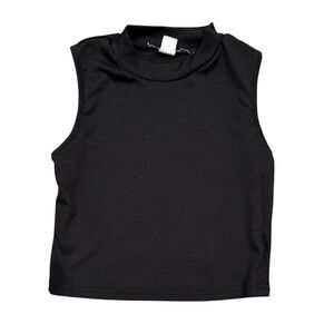 Sleeveless Ribbed Mock-Neck Tank Top for Girls